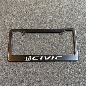 Honda Civic Black Metal License Plate Frame